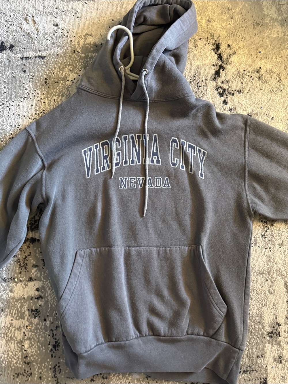 Virginia City Nevada Gray Hooded Sweatshirt - Men's